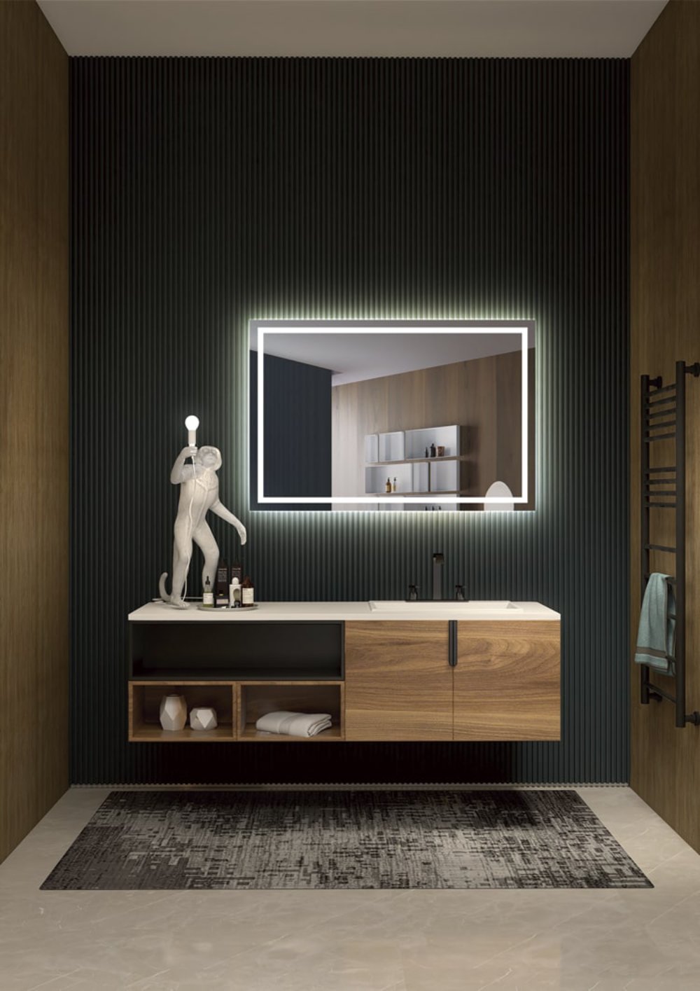 ESPEJO BAÑO RECTANGULAR LUZ LED RETROILUMINADA, MOD. FRANCIA