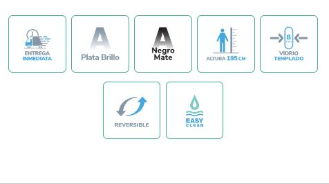 MAMPARA DUCHA FIJA FRESH LEVANTE PLATA BRILLO FL633 16