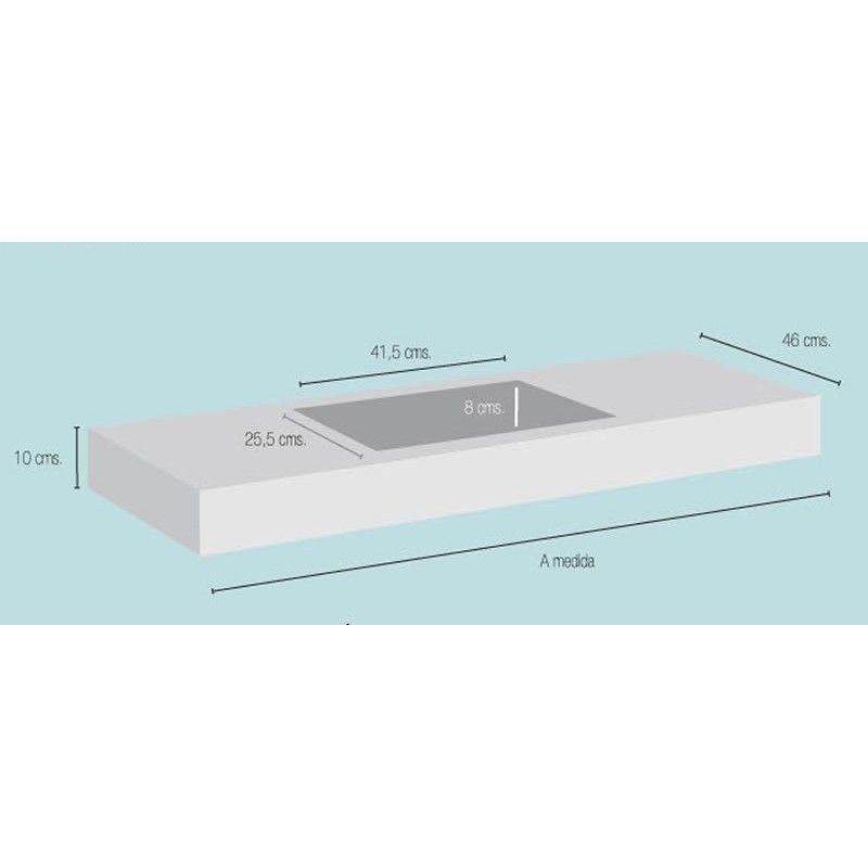 ENCIMERA SAONA + 1 LAVABO + FALDÓN SOLID SURFACE