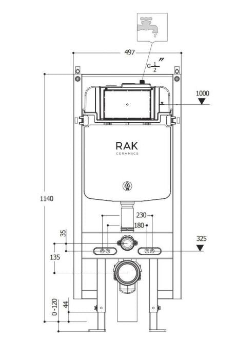 INODORO RACK RESORT SUSPENDIDO RIMLESS PACK COMPLETO