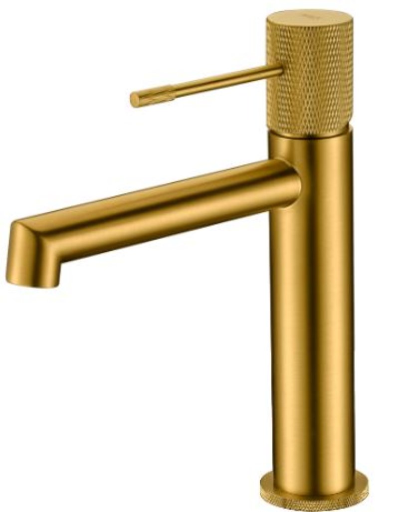 Monomando de lavabo oro cepillado serie Line