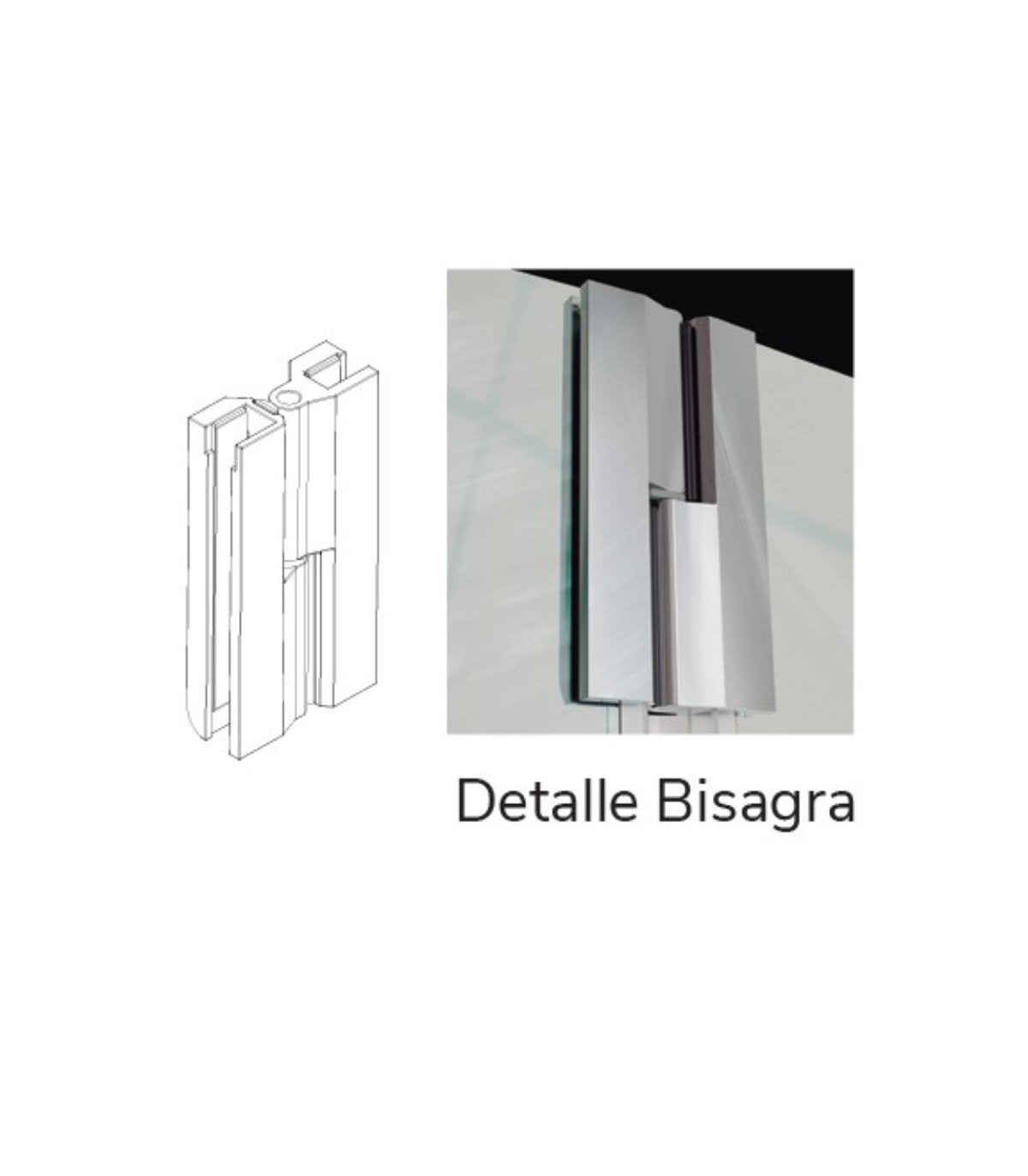 MAMPARA DUCHA FIJA + ABATIBLE NEGRO MATE MOD. TUTTI