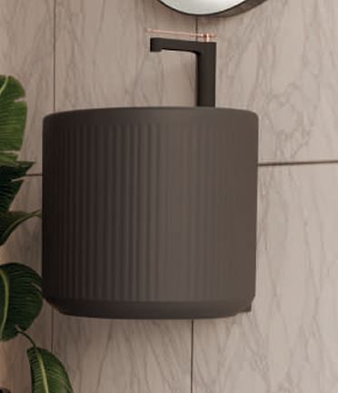 Lavabo Suspendido de Cerámica Negro Mate – BECA Diseño Moderno y Elegante