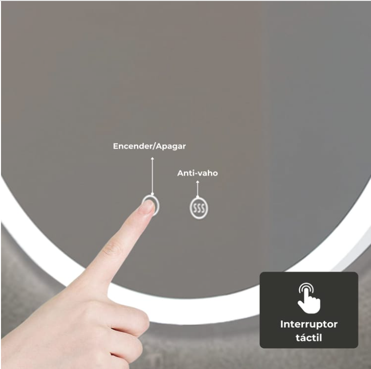 ESPEJO BAÑO OVALADO LUZ LED, MOD. CANADA