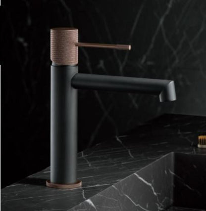 Monomando de lavabo gris mate/ champagne serie Line