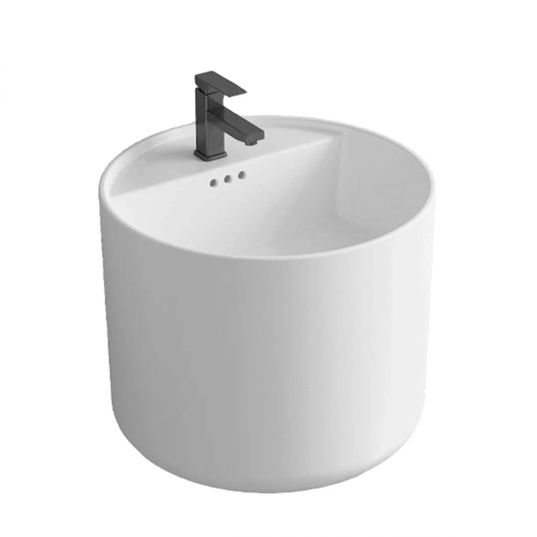 Lavabo Suspendido de Cerámica Blanco Brillo –LEVI  Diseño Moderno y Elegante