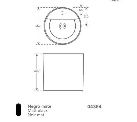 Lavabo Suspendido de Cerámica Negro Mate –LEVI  Diseño Moderno y Elegante