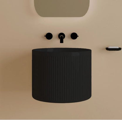 Lavabo Suspendido de Cerámica Negro Mate –OBA  Diseño Moderno y Elegante