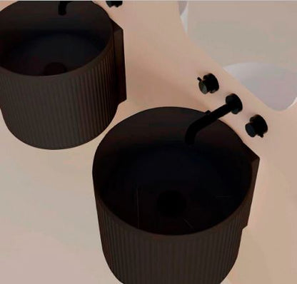 Lavabo Suspendido de Cerámica Negro Mate –OBA  Diseño Moderno y Elegante