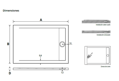 PLATO DE DUCHA AMBIENTE BLANCO ANCHO 80