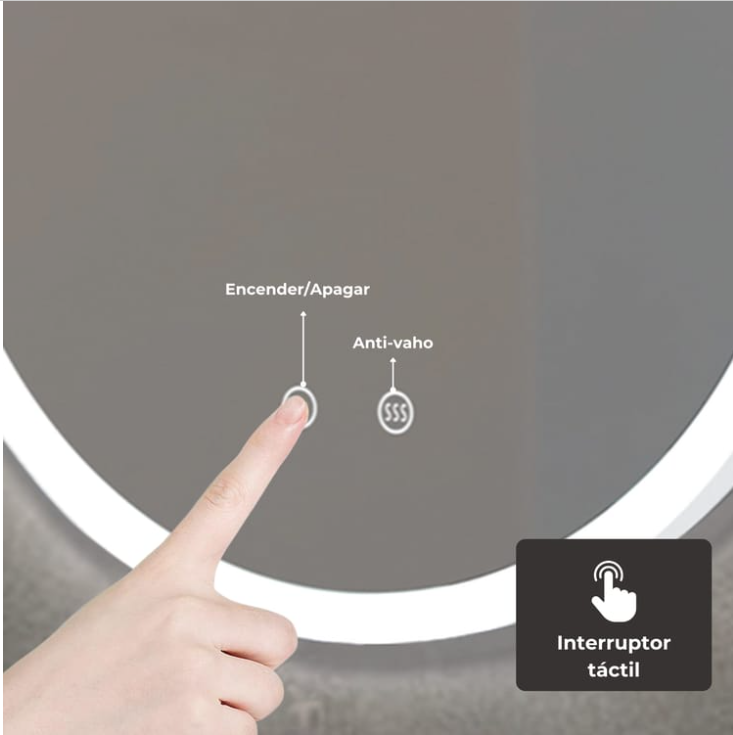 ESPEJO BAÑO ANTIVAHO. MARCO NEGRO, ORO CEPILLADO, ORO ROSA - MOD. TOKYO