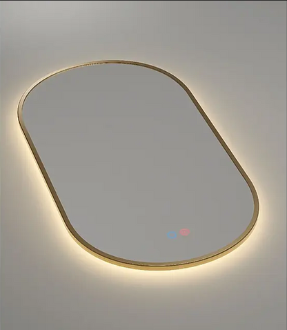 ESPEJO BAÑO ANTIVAHO. MARCO NEGRO, ORO CEPILLADO, ORO ROSA - MOD. TOKYO