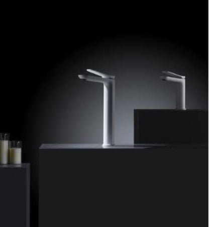 Monomando de lavabo blanco mate serie Dinamarca