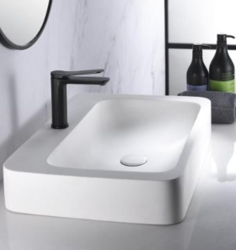 Monomando de lavabo negro mate serie Dinamarca