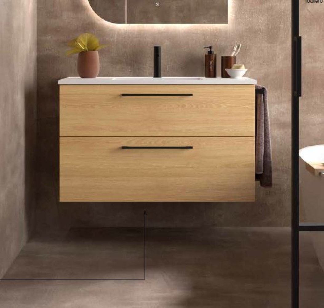 MUEBLE BAÑO 2 CAJONES + LAVABO BAJO  ENCIMERA MOD CARMEN