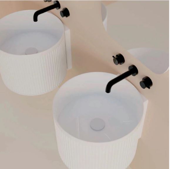 Lavabo Suspendido de Cerámica Blanco Brillo –OBA  Diseño Moderno y Elegante